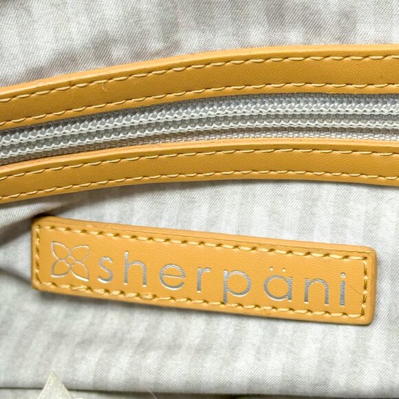 Sherpani Faith Messenger Crossbody Bag Gray Wool Tan Vegan Leather Soft Utility - Picture 9 of 14